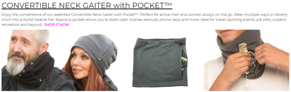 functional pocket scarf/hats